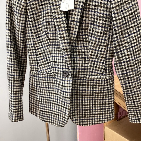 J. Crew Wool Houndstooth Blazer with Elbow Pads NWT - Picture 4 of 9